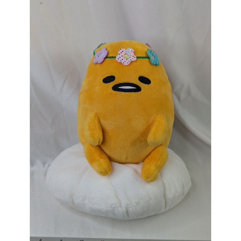 Sanrio Gudetama The Lazy Egg Plush Flower Easter 9 Inch‎ Stuffed Animal Toy